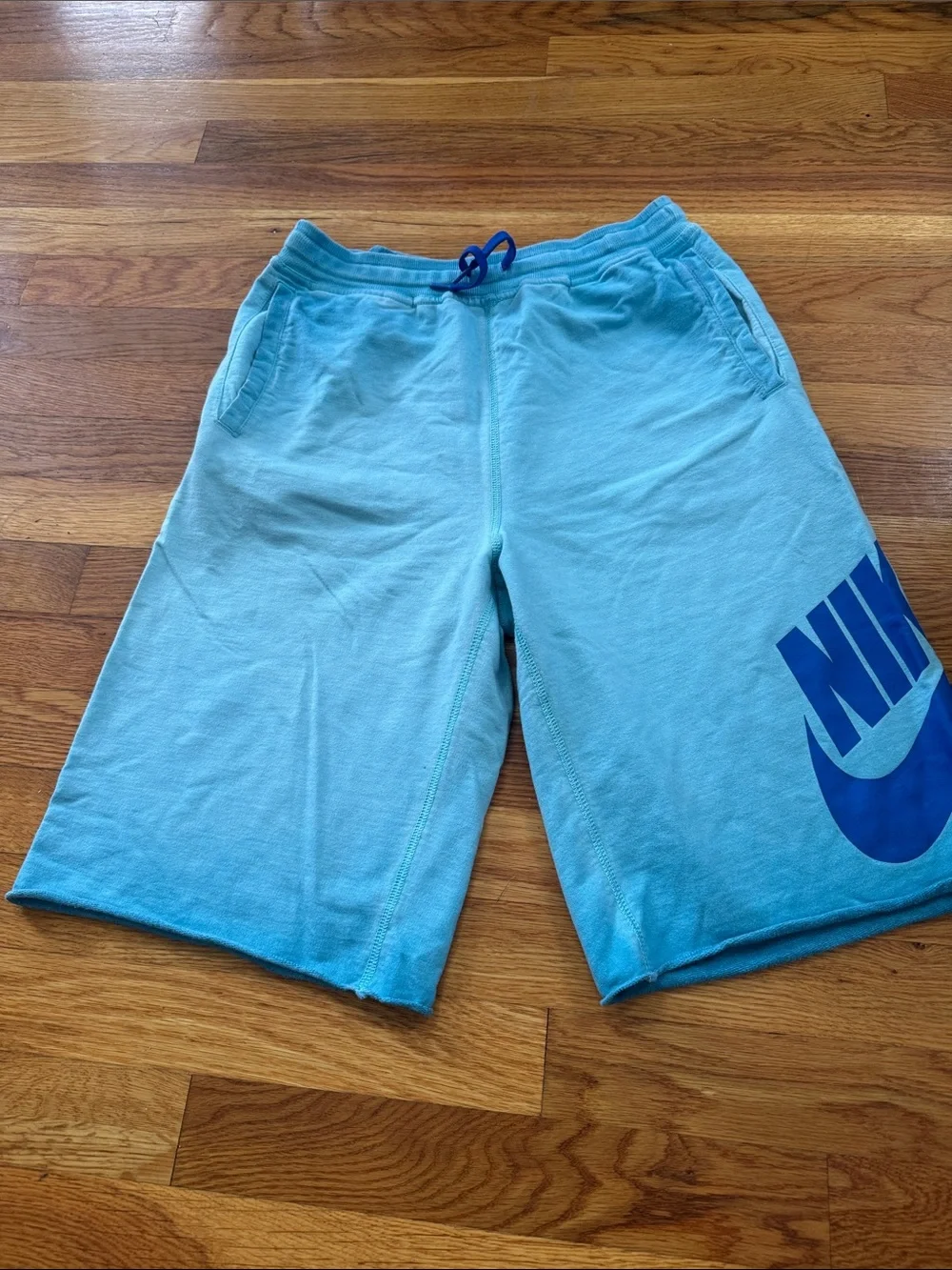 2 pairs Nike Light Blue Shorts with Dark Blue Logo